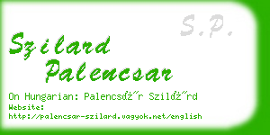 szilard palencsar business card